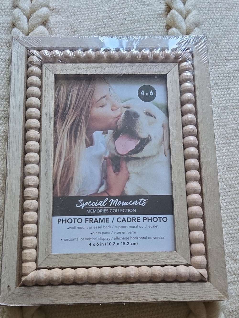 Special Moments Beaded Wood Frame in Light Natural